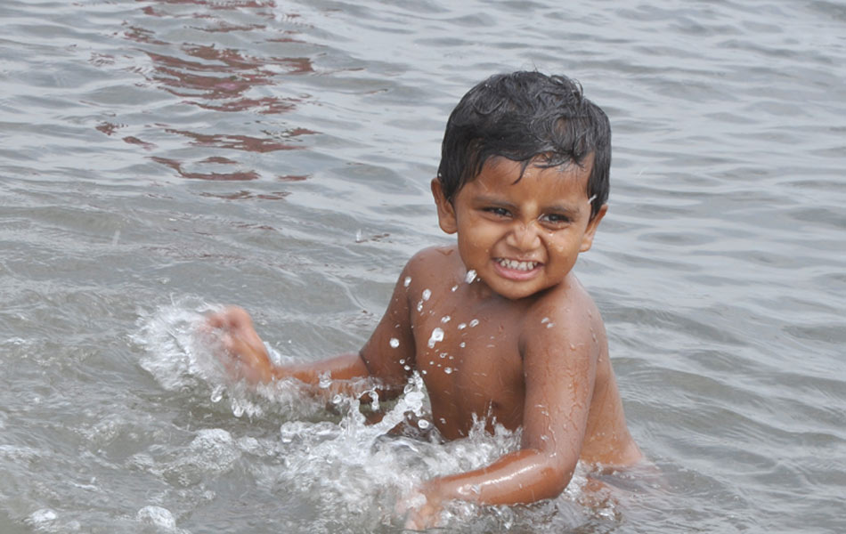 Children happy moments in Puskara ghats