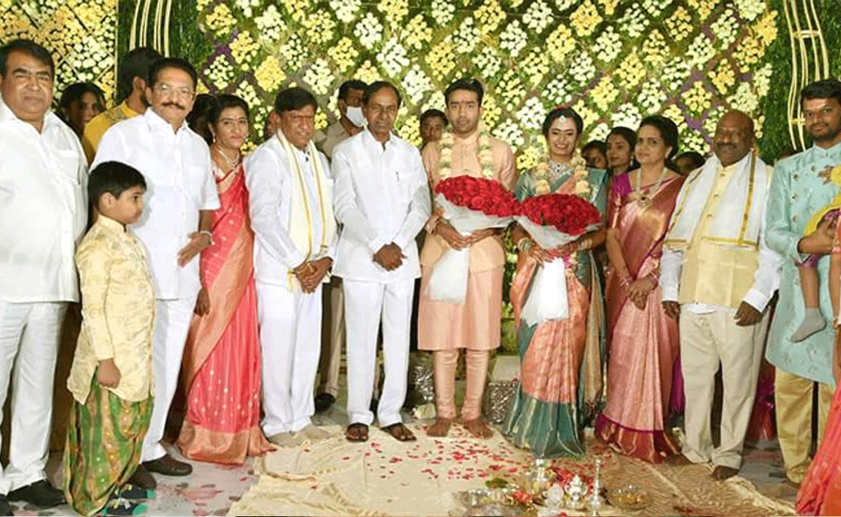 Cm kcr attended vinod kumar son engagement Function Photes  - Sakshi