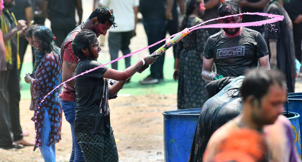 Holi Celebrations In Vijayawada Photos - Sakshi