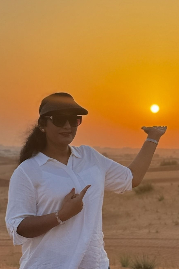 Actress Shyamala Devi Vacation In Dubai Photos Viral