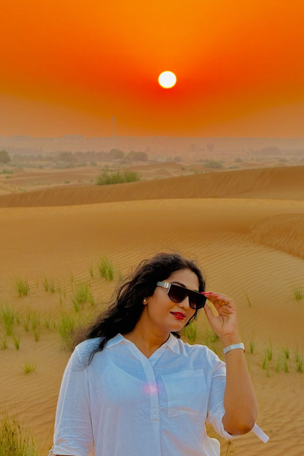 Actress Shyamala Devi Vacation In Dubai Photos Viral