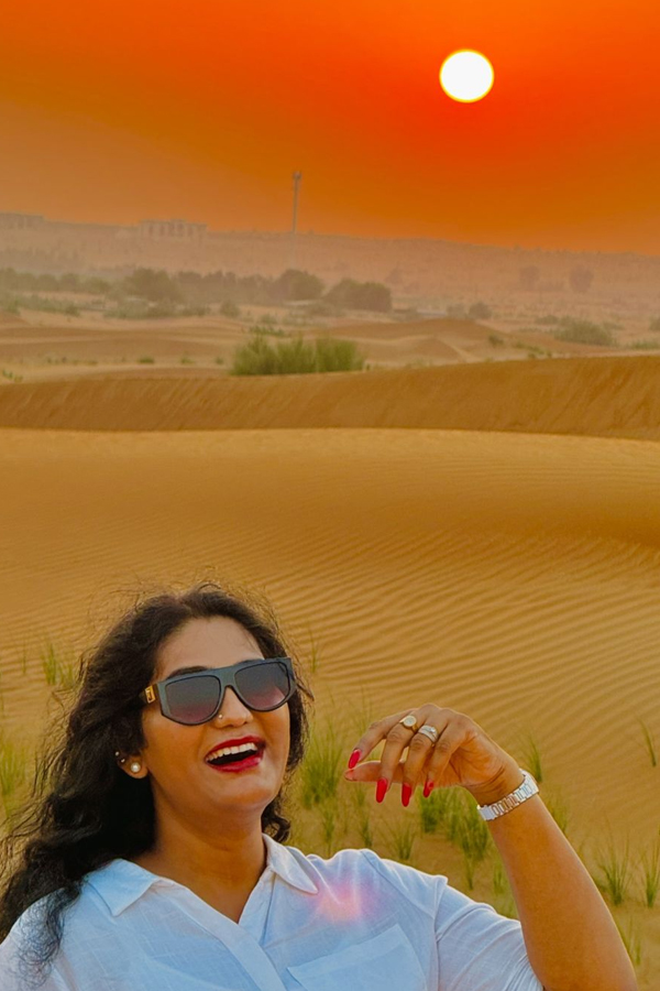 Actress Shyamala Devi Vacation In Dubai Photos Viral