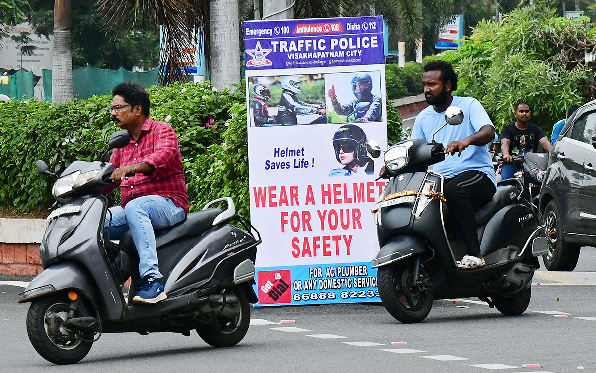 No Helmet In Visakhapatnam: See Pics