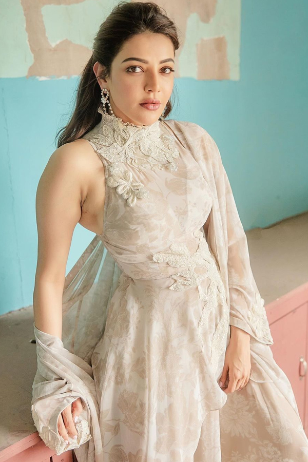 Actress Kajal Aggarwal Shares Stunning Photos in White Dress6