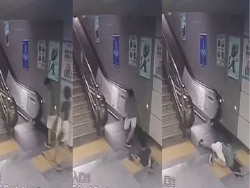 Woman sucked into the ground