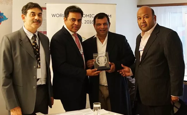 Telangana IT minister KTR meet senior management of leading companies in WEF - Sakshi