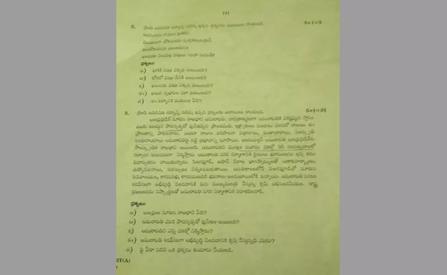 Tenth Exam Question Papers In Yellow Color - Sakshi