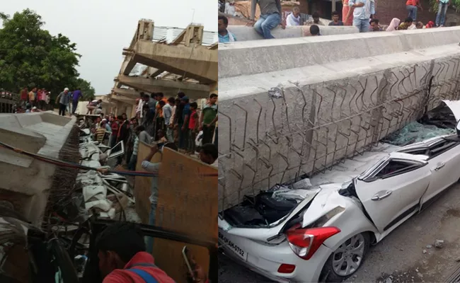 Varanasi Flyover Collapsed kills Dozen in UP - Sakshi