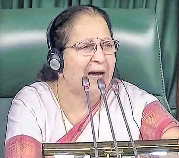 Lok Sabha Speaker Sumitra Mahajan not amused by Rahul Gandhi - Sakshi