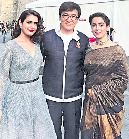 Fatima Sana Shaikh and Sanya Malhotra met Jackie Chan - Sakshi