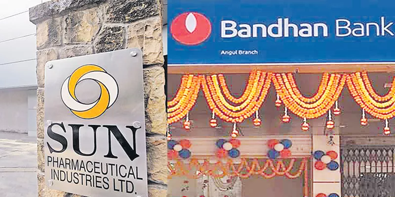 Stocks view of Sun Pharma and  Bandhan Bank - Sakshi
