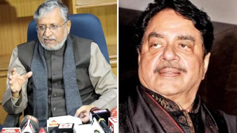 Bihar Deputy CM Sushil Modi Finally Gives it Back To Shatrughan Sinha - Sakshi