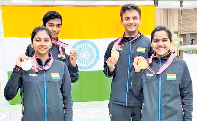 India has three medals in the Asian Air Gun Championship - Sakshi