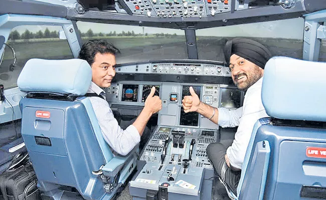 KTR Attended Inauguration Of Flight Simulation Technique Center At Hyderabad - Sakshi