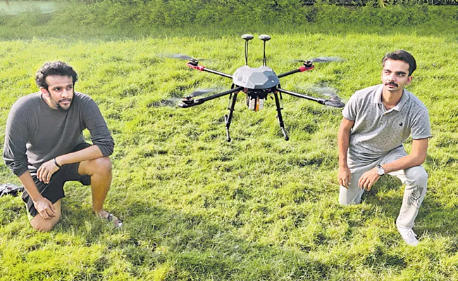 New Technology Drone Invented By Vasu Gupta, Rishabh Vashishtha - Sakshi