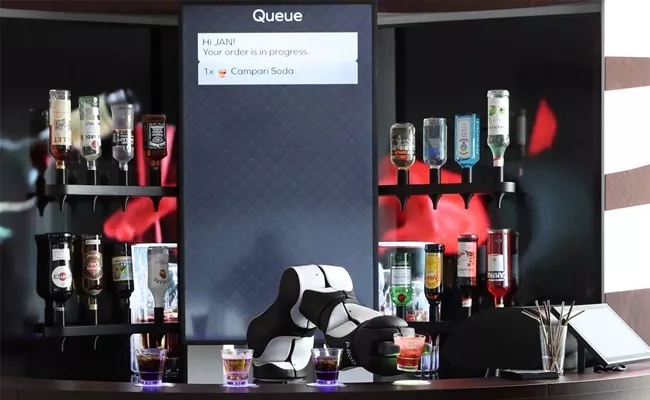 Barney the robot bartender is ready to shake up cocktails - Sakshi