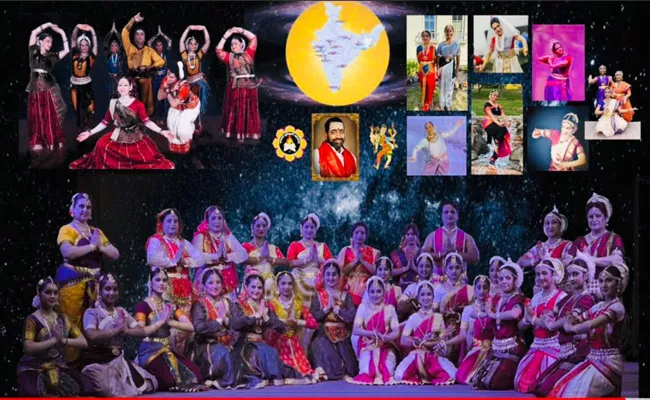 NRIs Performs Seven Different Dance forms On Guru Purnima - Sakshi