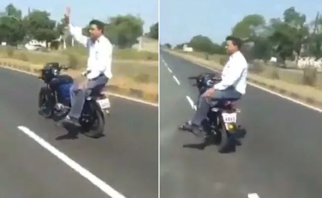 Desi Driverless Motorcycle Video Viral Anand Mahindra Caption It - Sakshi