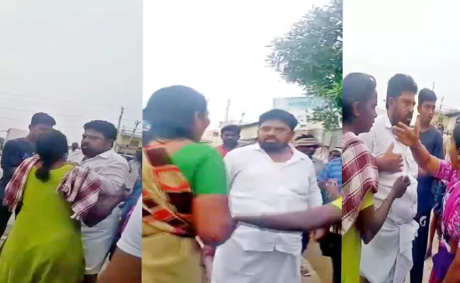 Anantapur TDP Prakash Naidu Threatens Woman And Scold Video Viral - Sakshi