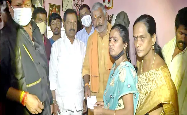 AP Peddireddy Ramachandra Reddy Visits Matrayed Sai Teja Family - Sakshi