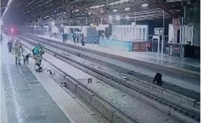 Man Busy Looking At His Phone Falls On Delhi Metro Tracks - Sakshi