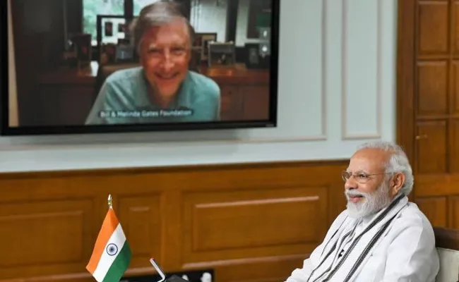 Bill Gates Congratulate PM Modi Over India 200 Crores Vaccination - Sakshi