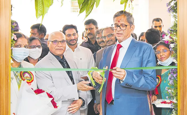 CJI NV Ramana CM Jagan inaugurated new court complex Vijayawada - Sakshi