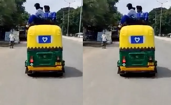 Viral Video: Driver Transporting School Children Sitting Atop Auto Rickshaw - Sakshi