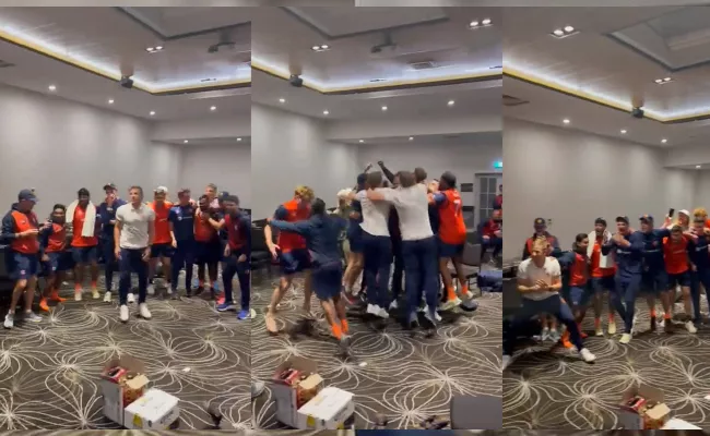 Netherlands players engage in wild celebration after UAEs victory - Sakshi