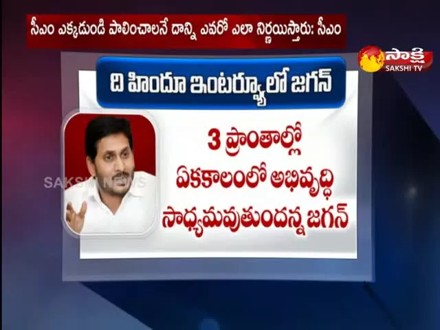 CM Jagan The Hindu Interview : CM Jagan About AP Decentralization