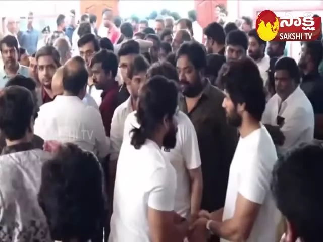 Hero Allu Arjun At Super Star Krishna House