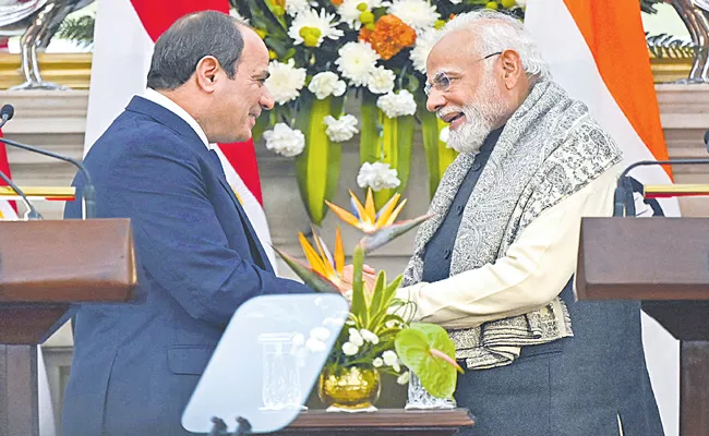 74th Republic Day: PM Narendra Modi holds talks with Egyptian President Abdel Fattah El-Sisi - Sakshi