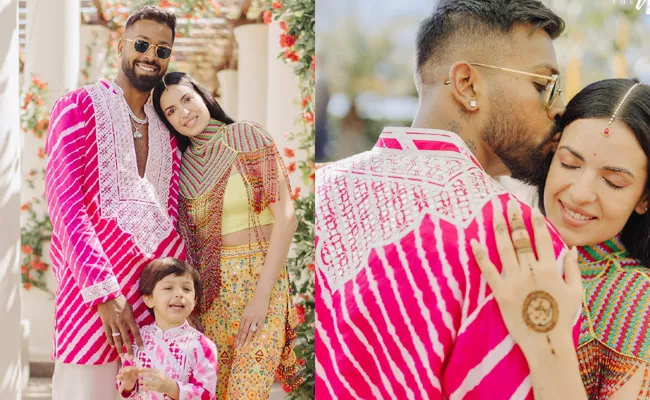 Hardik Pandya Natasa Shares Mehandi Haldi Romantic Pics Goes Viral - Sakshi