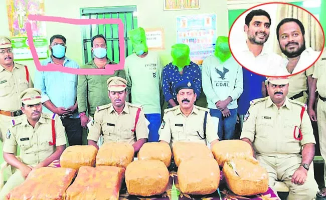 TDP leaders caught selling ganja - Sakshi