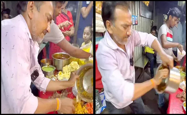 Street Food Vendor Makes Dancing Bhel Puri  - Sakshi