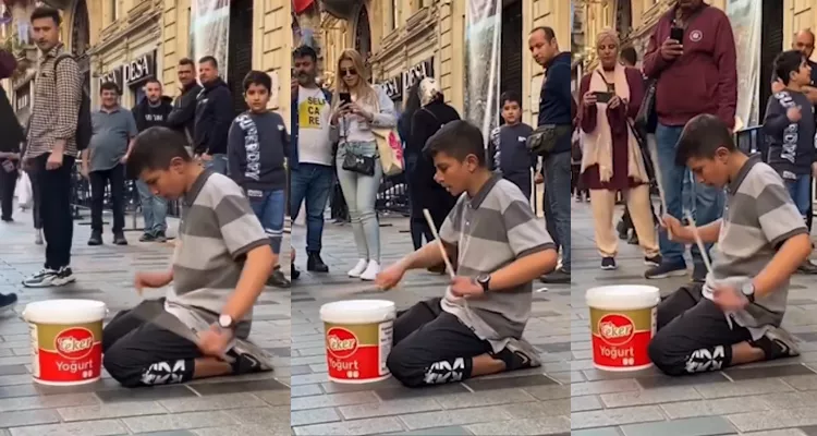 Viral Video Young Men Playing Drums 