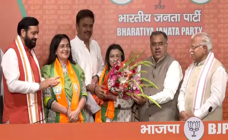   Haryana News: Kiran Chaudhary left Congress and joined BJP with her daughter Shruti