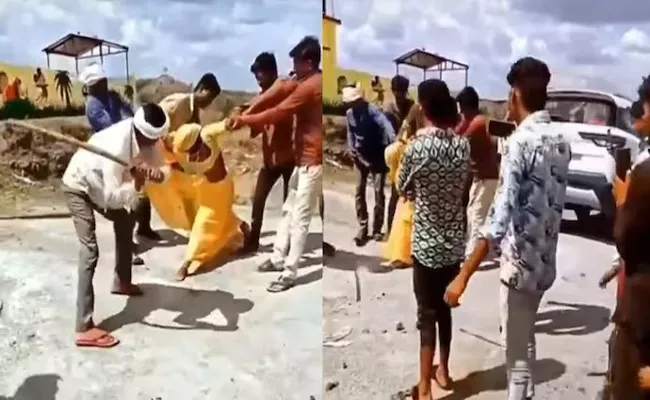 Viral: Woman beaten with stick in Madhya Pradesh Dhar