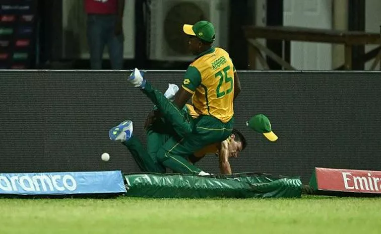 T20 World Cup 2024 SA VS WI: Kagiso Rabada And Marco Jansen Collide On The Boundary Line