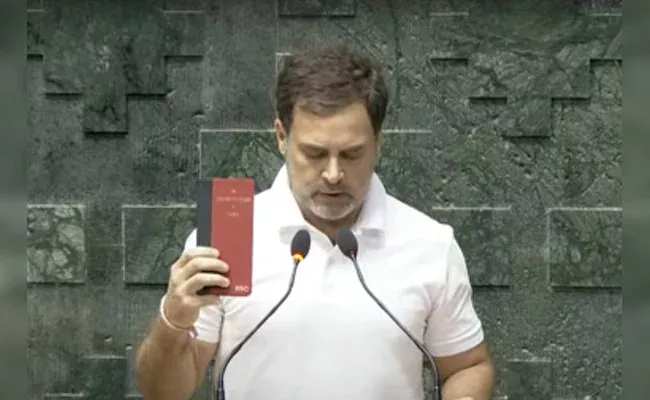 Bharat Jodo Chants, Constitution In Hands Rahul Gandhi Takes Oath As MP