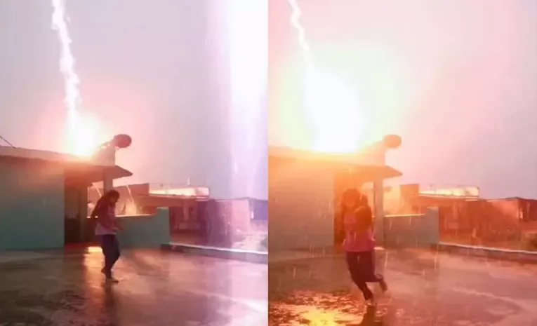 Bihar Girl Survived Lightning Strikes While Making Reels on Terrace