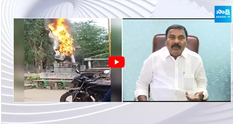 TDP Leaders Fires YSR Statue in Bapatla District