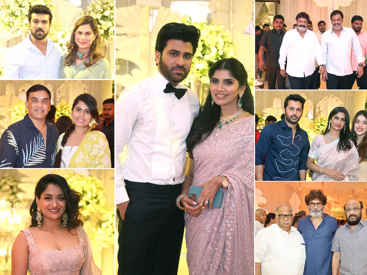 tollywood celebrities at sharwanand wedding reception function at hyderabad - Sakshi