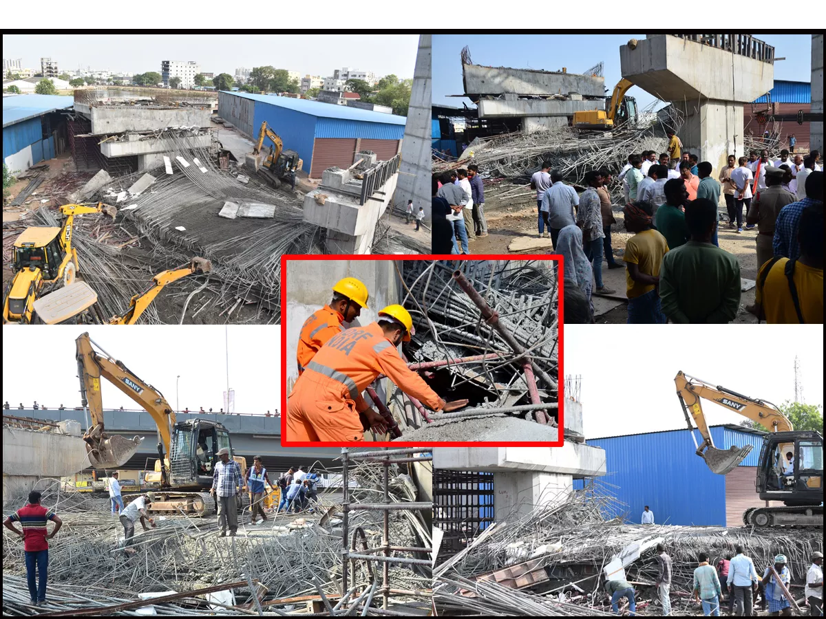 Under Construction Fly Over Collapsed in LB Nagar Photos - Sakshi
